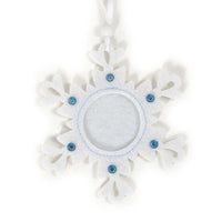 Christmas-Set Of 4, 4.25"X4.25" Snowflake Felt Photo Frames, Poly Bag