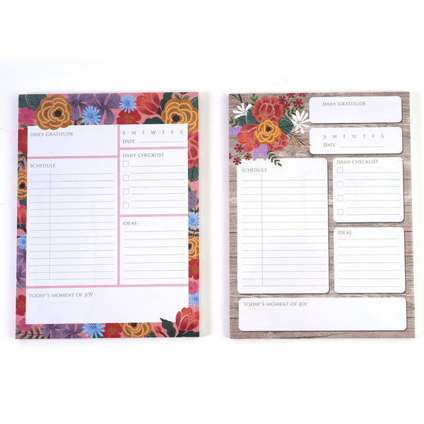 80 Sheet To Do List Pad, Curtis Florals, 11.5"L X 8.5"W, 2 Designs