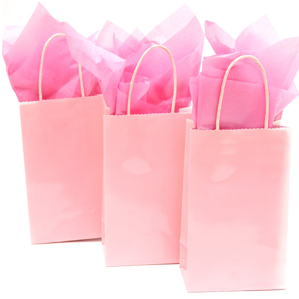 Narrow Medium Pastel Pink Gift Bag