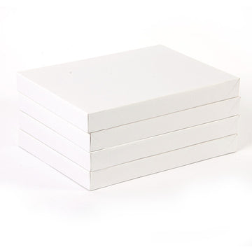 Small Embossed White Boxes, 4Pk