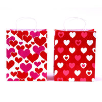 Valentine-Euro-Medium  Occasion_Color Savvy, Occasion_Solid Color Hearts Printed Gift Bag, 2 Designs