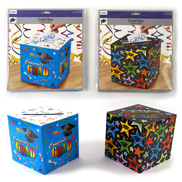 Graduation Card Box 10" X 10" X 10", 2 Designs