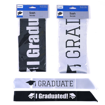 Graduation Sash 62"L X 3.75"W, 2 Assortments