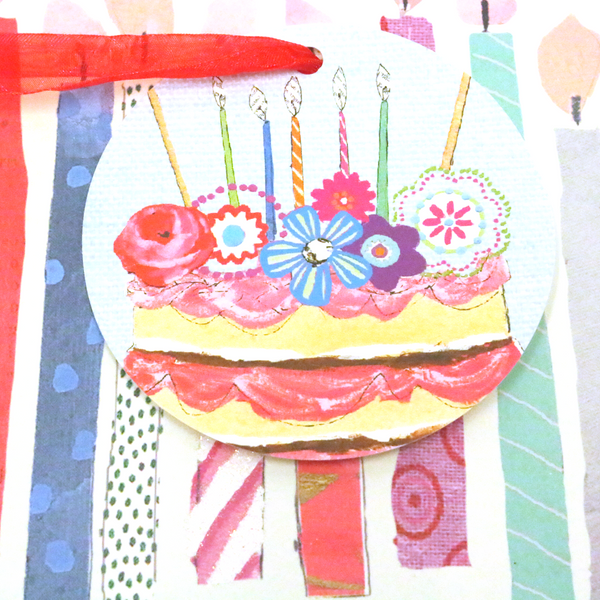 Large Birthday Happiness Matte W/Glitter Gift Bag 4 Designs