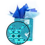 Christmas-Large Blue-Gold Holiday Glitter Bag, 4 Designs