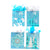 Christmas-Large Blue-Gold Holiday Glitter Bag, 4 Designs