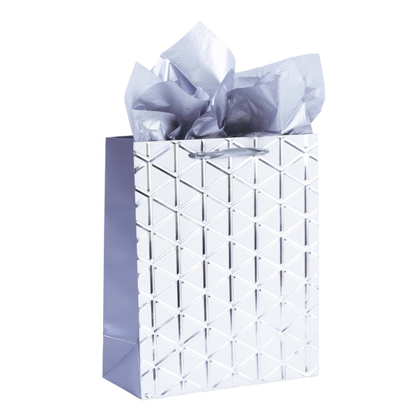 Large Criss Cross Embossed Hot Stamp Bag, 4 Colors