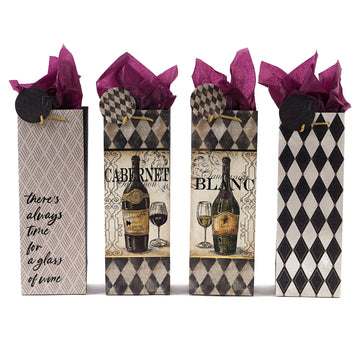 Bottle Harlequin Party Glitter Bag, 4 Designs