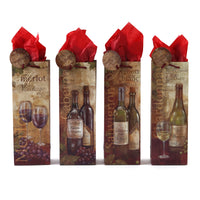 Bottle Chateau Wine Printed Bag, 4 Designs