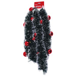 Christmas-6.9Ft White Tip Tinsel Garland With Ornaments, 3 Colors