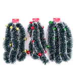 Christmas-6.9Ft White Tip Tinsel Garland With Ornaments, 3 Colors