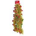 8Ft Christmas Tinsel Garland With Circle Die Cut, 2 Assortments