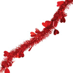 12', 4 Ply Metallic Red Garland With Die Cut Hearts 12' X 3"