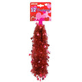 12', 4 Ply Metallic Red Garland With Die Cut Hearts 12' X 3"