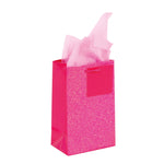 Narrow Medium "Glowing" Glitter Glossy Bags, 4 Colors