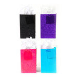 Narrow Medium "Glowing" Glitter Glossy Bags, 4 Colors