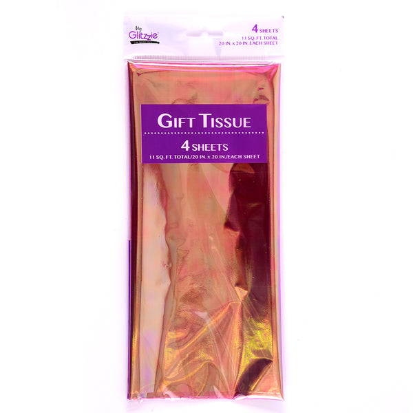 My Glitzzie 4 Sheets Pink Iridescent Tissue - 20" X 20"