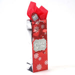 Bottle Christmas Winter Wishes Glitter On Metallic Bag, 4 Designs