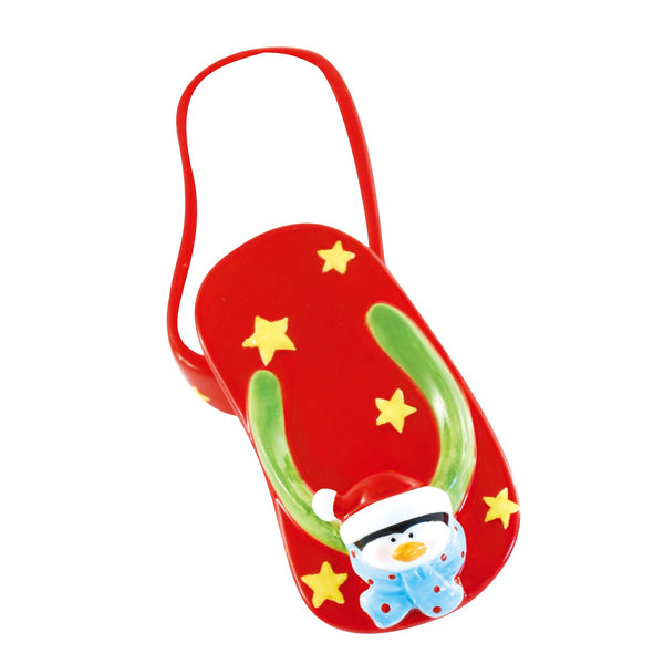 Christmas-4" X 2.25" X 1.8"H Flip Flop Decorated Jewelry Box, 3 Designs