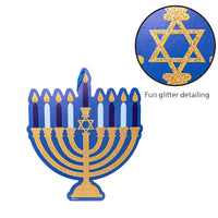 12"X10.5" Hanukkah Hanging Plaques With Glitter, 2 Designs