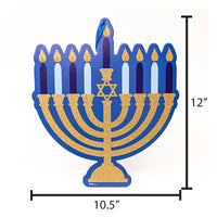 12"X10.5" Hanukkah Hanging Plaques With Glitter, 2 Designs