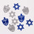 40Pcs Die Cut 1.75" Jumbo Hanukkah Confetti,  2 Colors, 2 Assortments