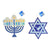 12" Hanukkah Hologram Hanging Decoration, 2 Designs