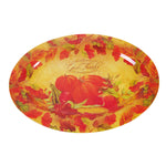 18" Oval Harvest Printed Serving Dish 18" X 13.5" , 2 Designs