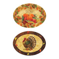 18" Oval Harvest Printed Serving Dish 18" X 13.5" , 2 Designs