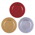 13" Round Charger  Plate, 3 Colors GOLD, SILVER, RED