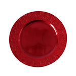 13" Thanksgiving Embossed Leaves Charger Plate, 2 Colors