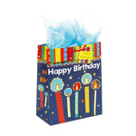 Large Birthday Tempo Hot Stamping On Matte Gift Bag, 4 Designs