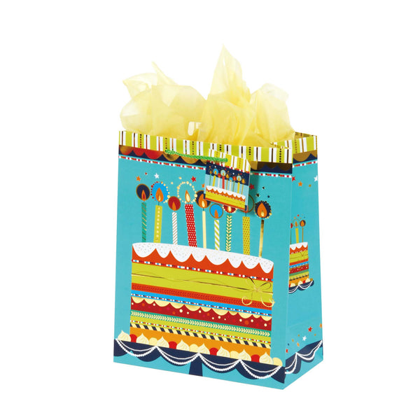 Large Birthday Tempo Hot Stamping On Matte Gift Bag, 4 Designs