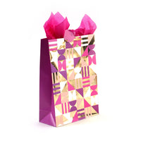 2Pk Extra Large Geometric Surprise Hot Stamp Bag, 4 Designs