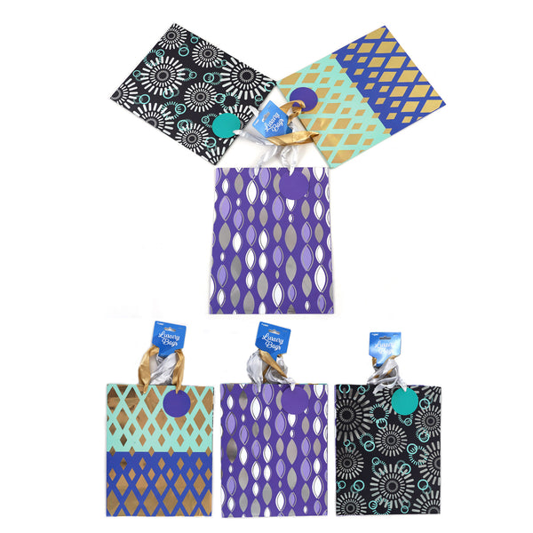 3Pk Large Geometric Surprise Hot Stamp Bag, 4 Designs