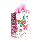 3Pk Large Floral Beauties Hot Stamp Gift Bag, 4 Designs
