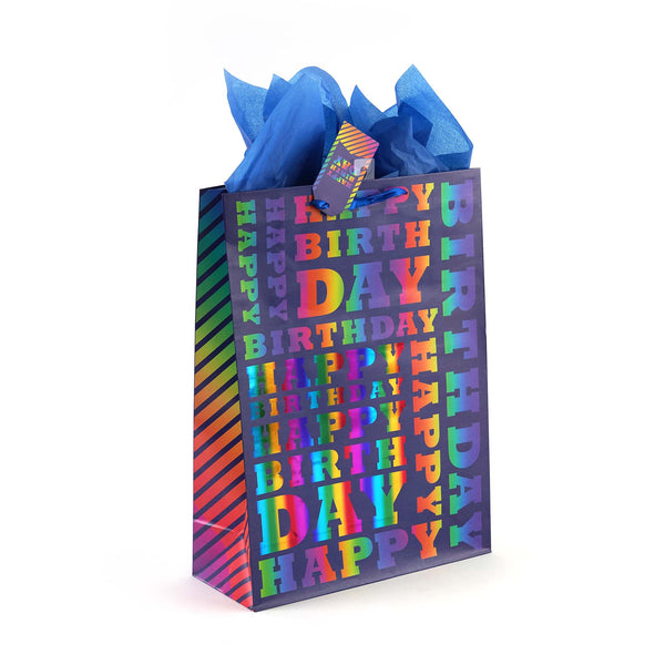 2Pk Extra Large Party On Birthday Hot Stamp Bag, 4 Designs