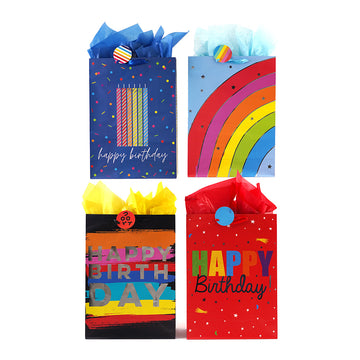 Extra Large Birthday Candles/Rainbows Hot Stamp Bag, 4 Designs