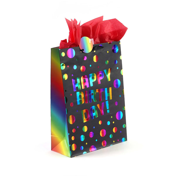 2Pk Extra Large Birthday Rainbow Love Hot Stamp Bag, 4 Designs