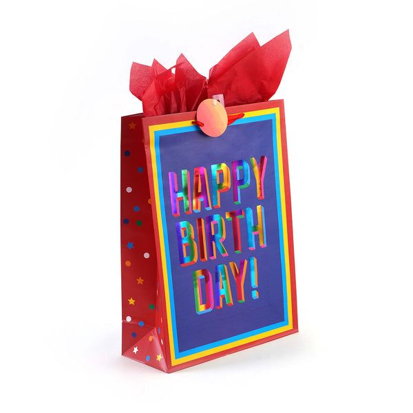 Extra Large Birthday Rainbow Love Hot Stamp Bag, 4 Designs