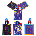 3Pk Large Birthday Rainbow Love Hot Stamp Bag, 4 Designs