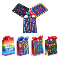 3Pk Large Birthday Rainbow Love Hot Stamp Bag, 4 Designs