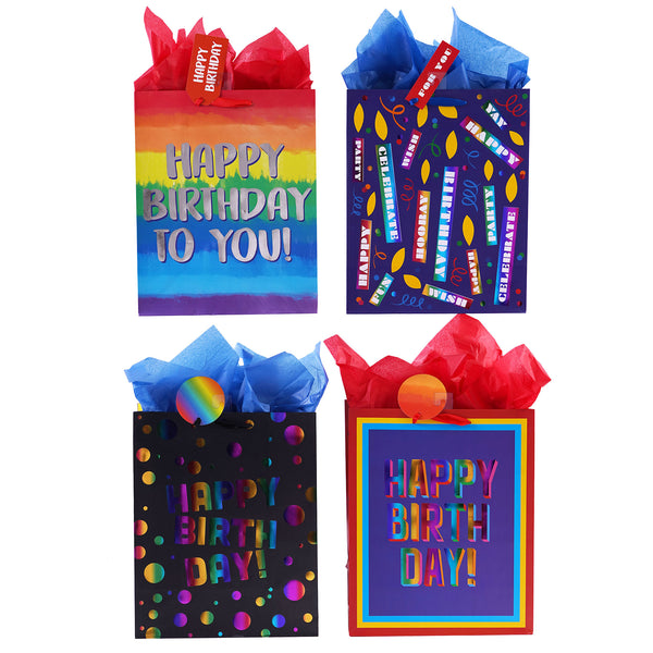Large Birthday Rainbow Love Hot Stamp Bag, 4 Designs
