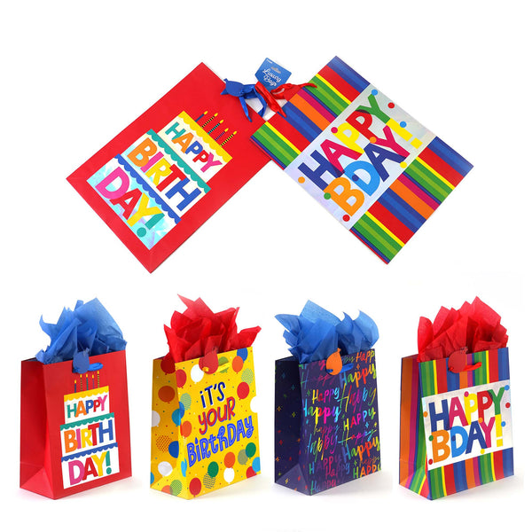 2Pk Extra Large Birthday Bliss Hot Stamp Bag, 4 Designs