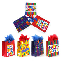 3Pk Large Birthday Bliss Hot Stamp Bag, 4 Designs