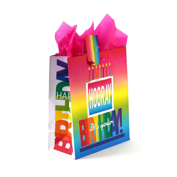 3Pk Large Birthday Cheer Hot Stamp Bag, 4 Designs