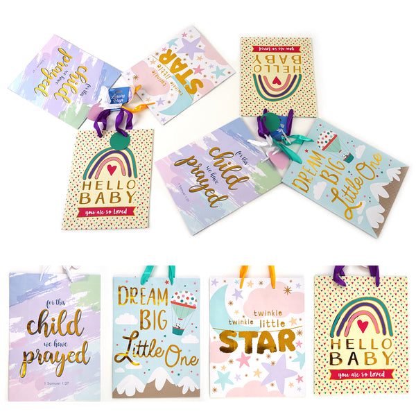 3Pk Large Baby Party Hot Stamp Bag, 4 Designs