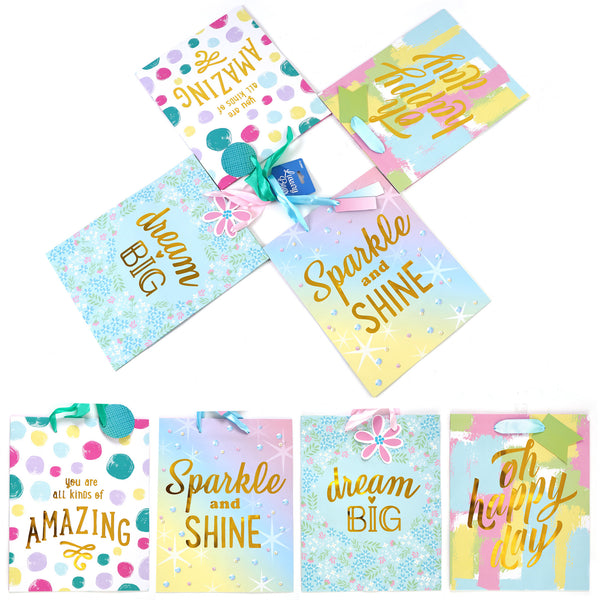 3Pk Large Sparkle Inspirations Hot Stamp Bag, 4 Designs