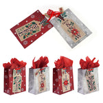 2Pk Extra Large Farmhouse Snowflakes Hot Stamp Bag, 4 Designs