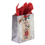 2Pk Extra Large Farmhouse Snowflakes Hot Stamp Bag, 4 Designs